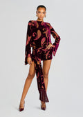 Thesaly Velvet Dress by retrofête in Dark Paisley, product image 1