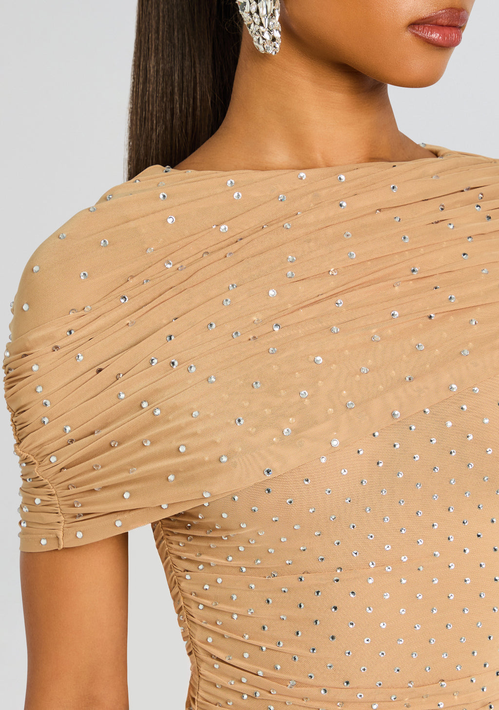 Tianna Embellished Dress by retrofête in Nude, product image 2