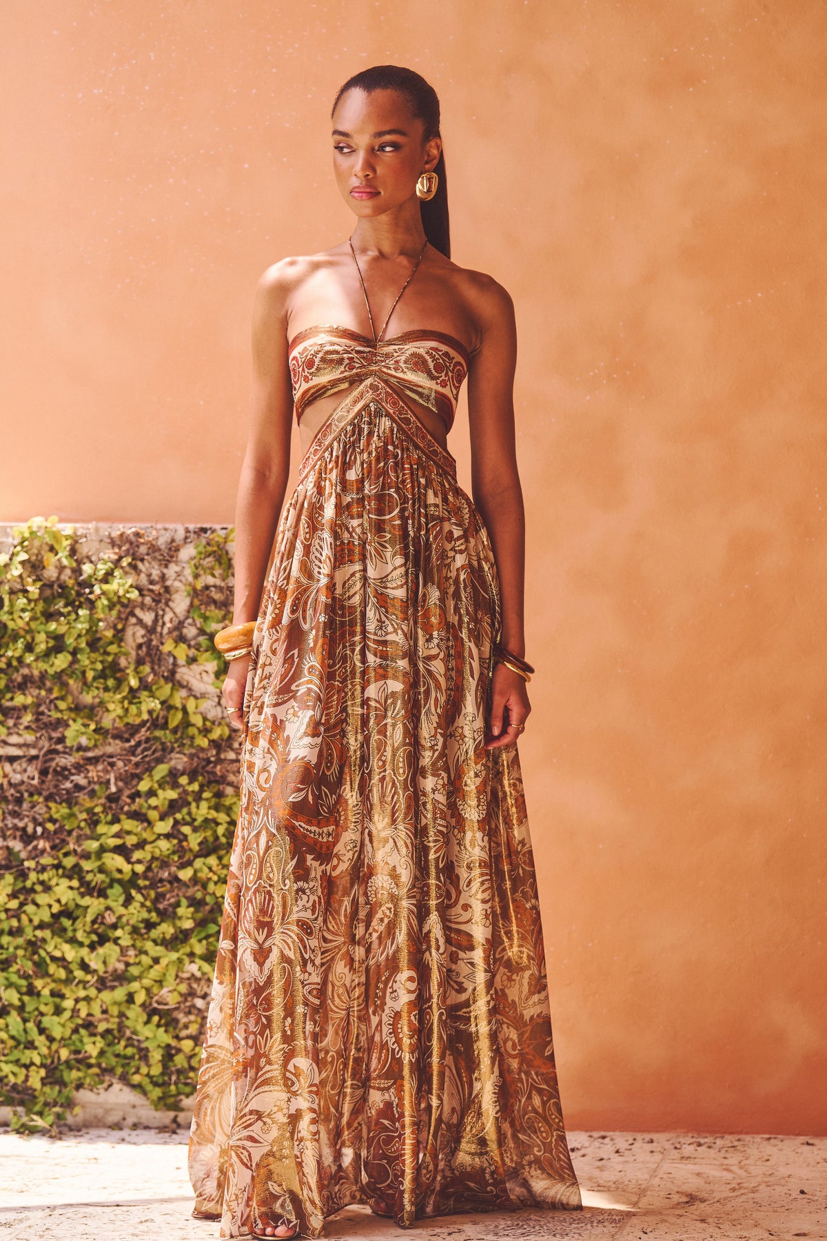 Kimmy Dress by retrofête in Terracotta Paisley, product image 2
