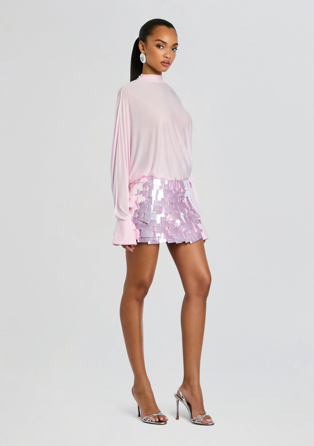 Bennedetta Sequin Skirt by retrofête in Rose Quartz, product image 4