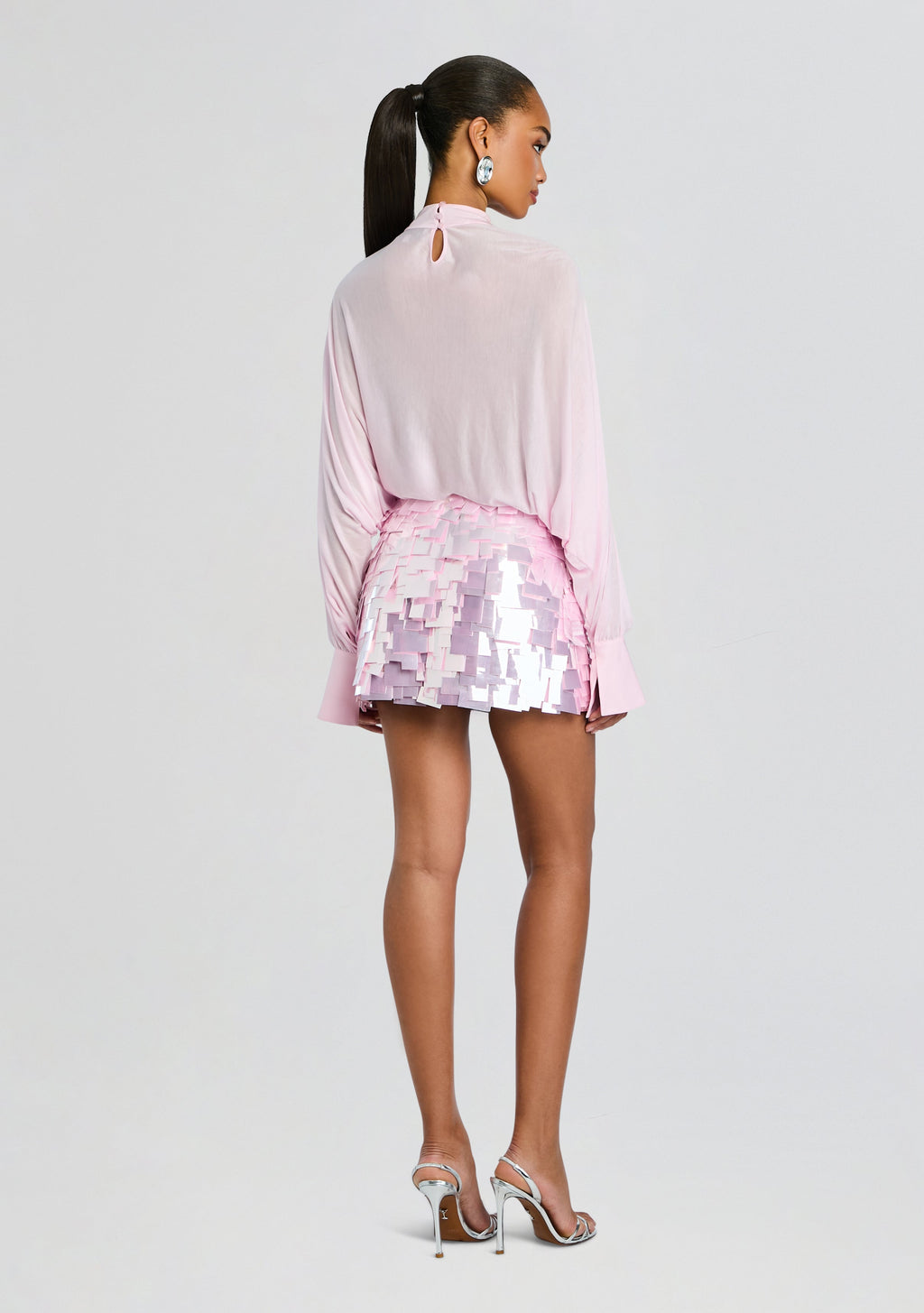 Bennedetta Sequin Skirt by retrofête in Rose Quartz, product image 5