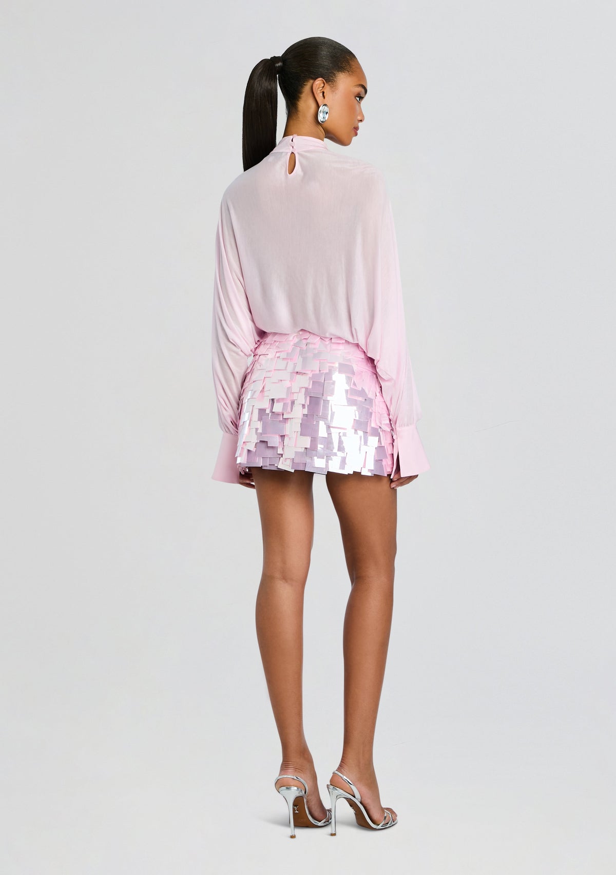 Bennedetta Sequin Skirt by retrofête in Rose Quartz, product image 5