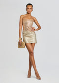 Marieta Embellished Dress by retrofête in Latte, product image 1