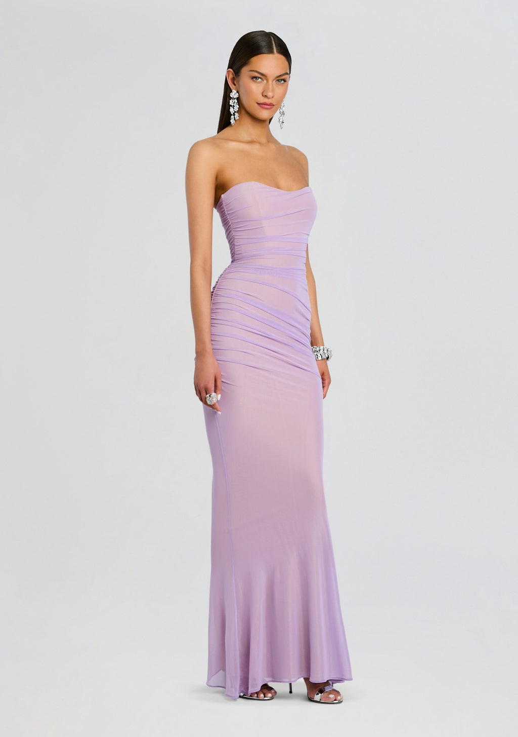 Quintessa Mesh Dress by retrofête in Lavande, product image 3