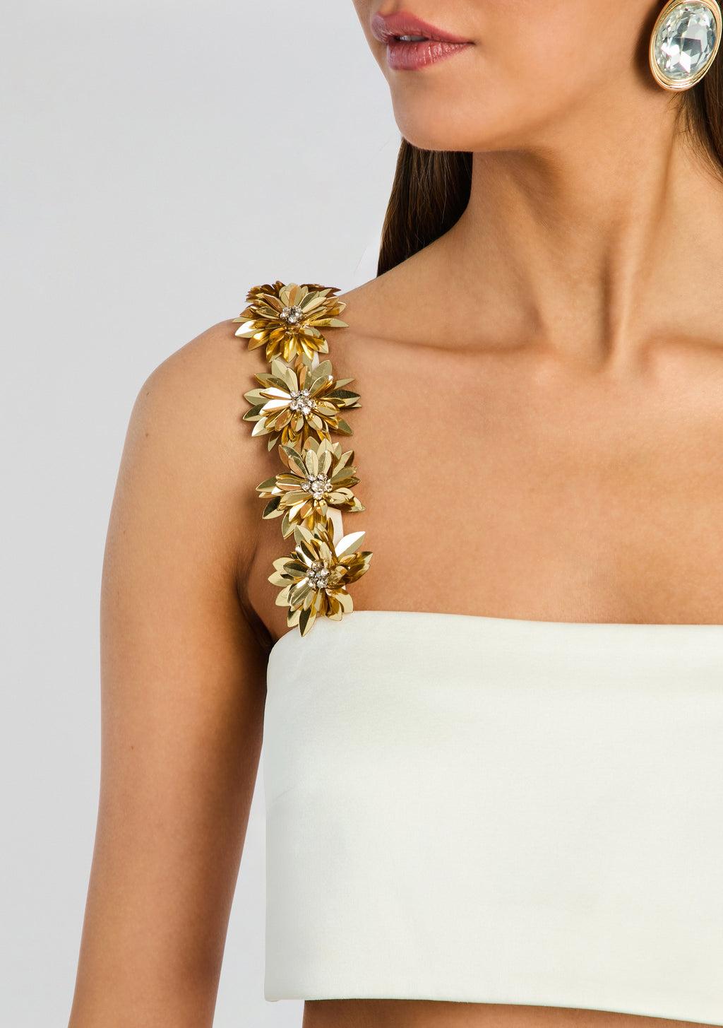 Sinead Embellished Top by retrofête in Cream/Gold, product image 3