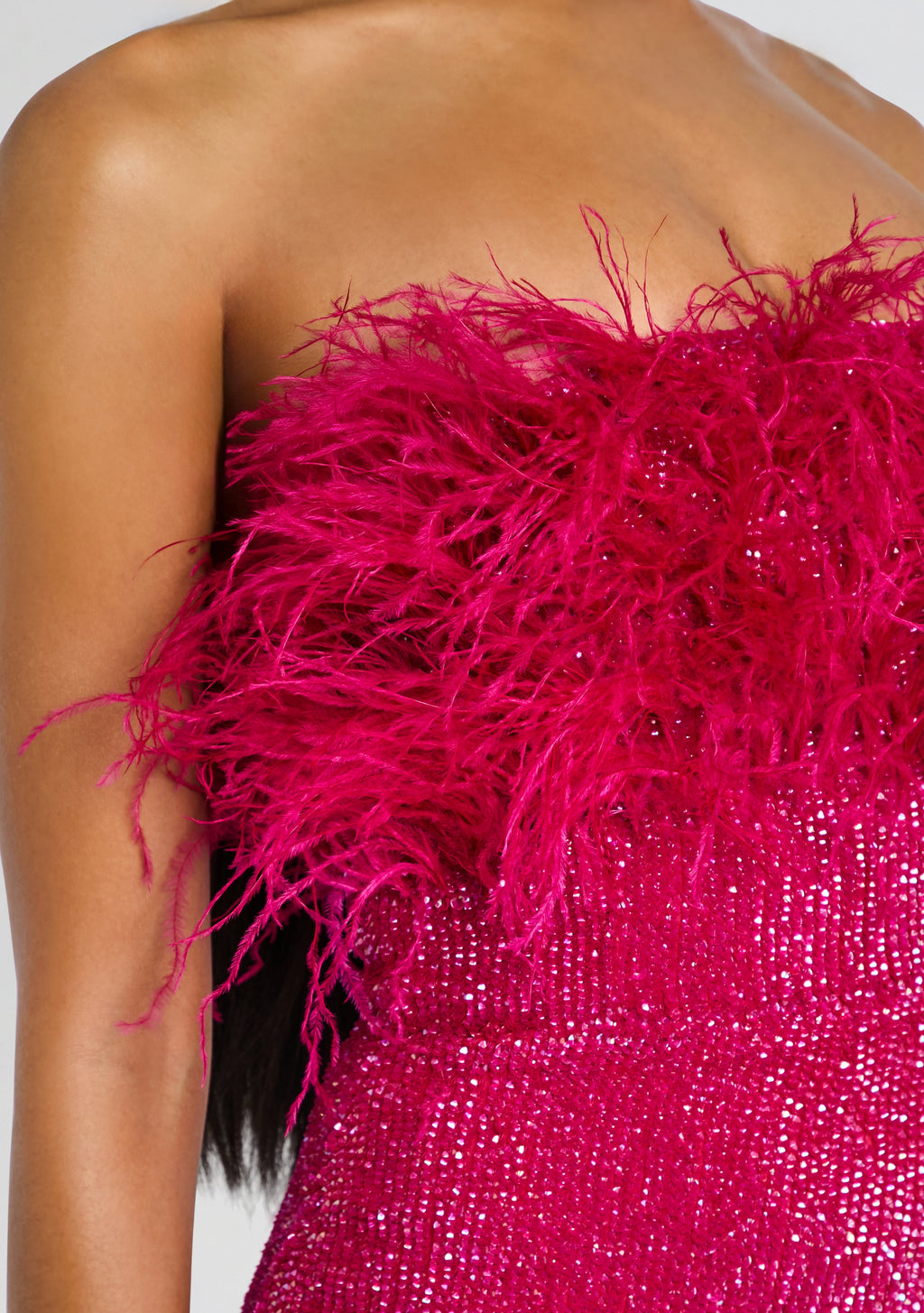 Torin Sequin Feather Dress by retrofête in Fuchsia, product image 2