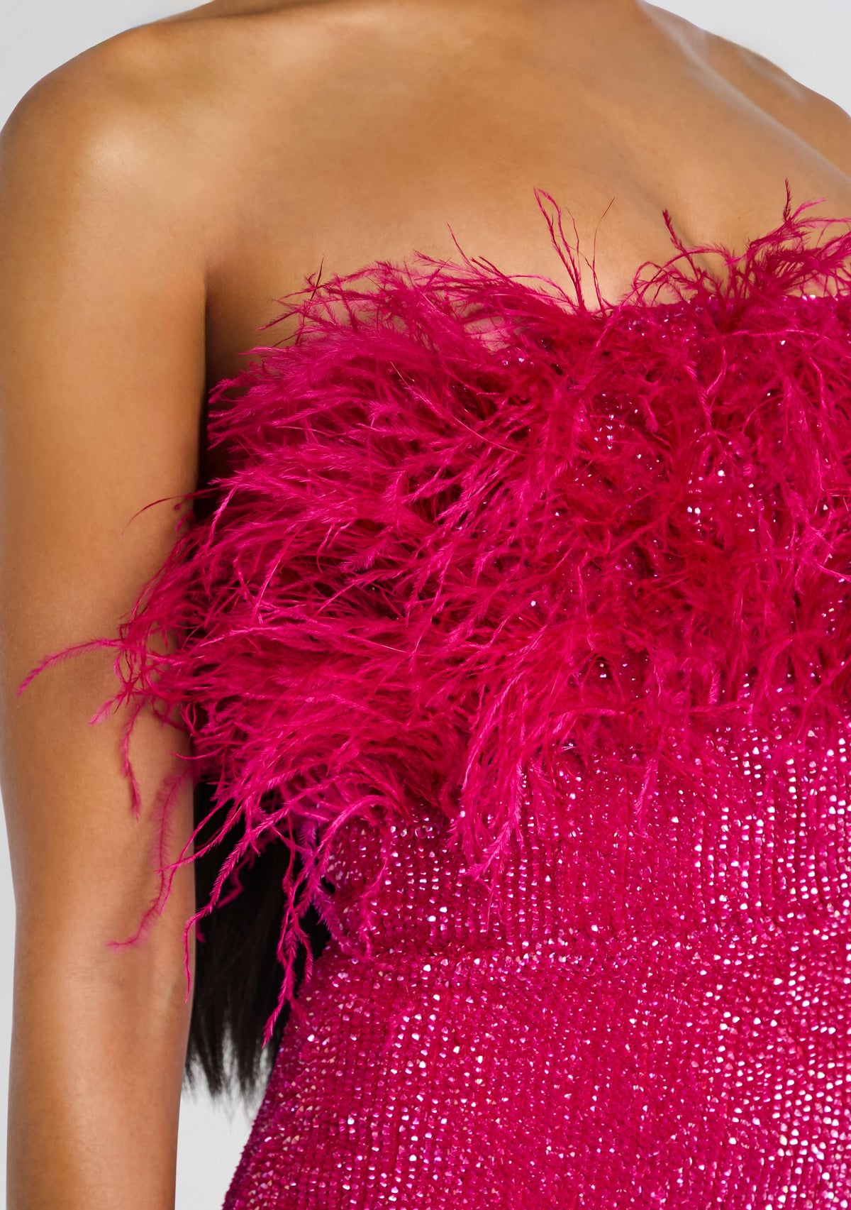 Torin Sequin Feather Dress by retrofête in Fuchsia, product image 2