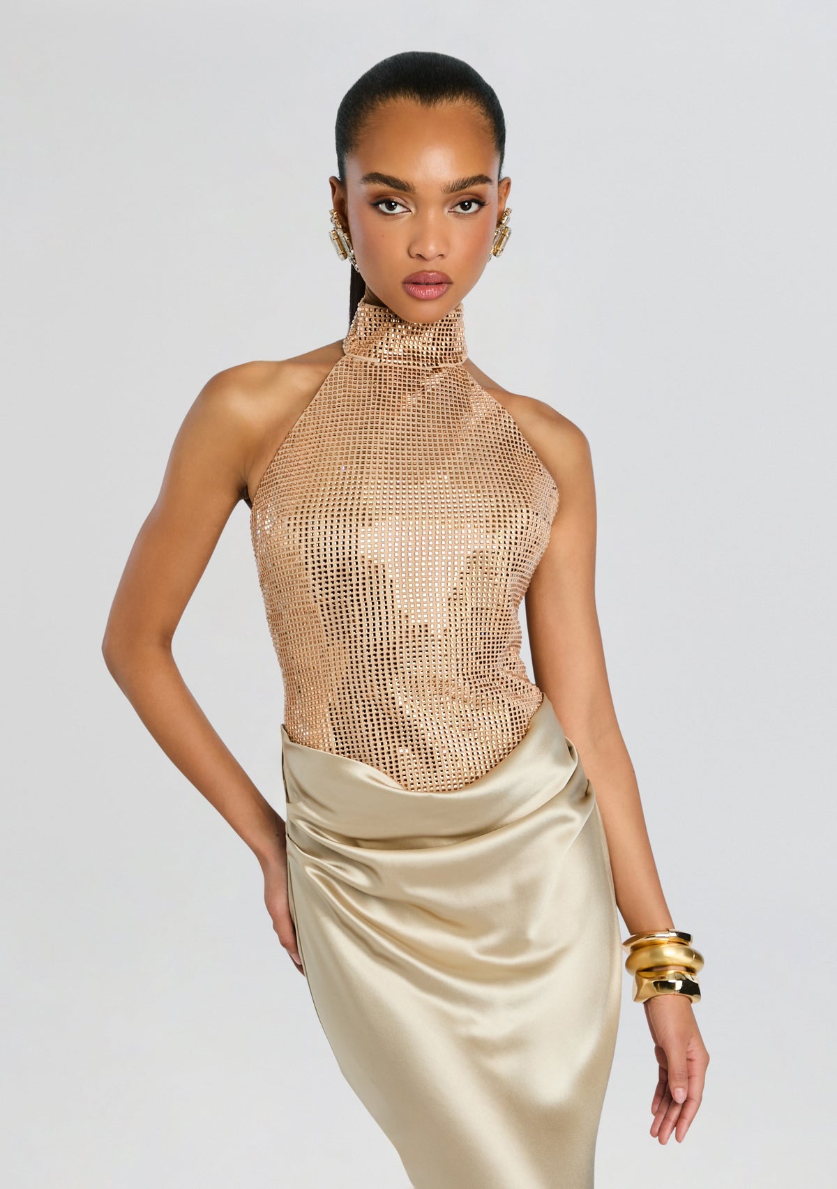 Vanya Embellished Dress by retrofête in Latte, product image 6