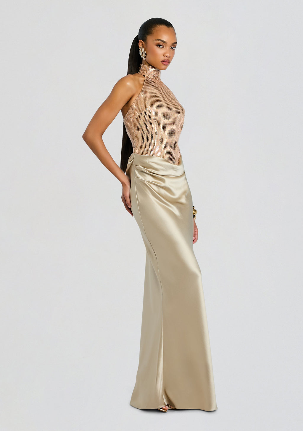 Vanya Embellished Dress by retrofête in Latte, product image 4