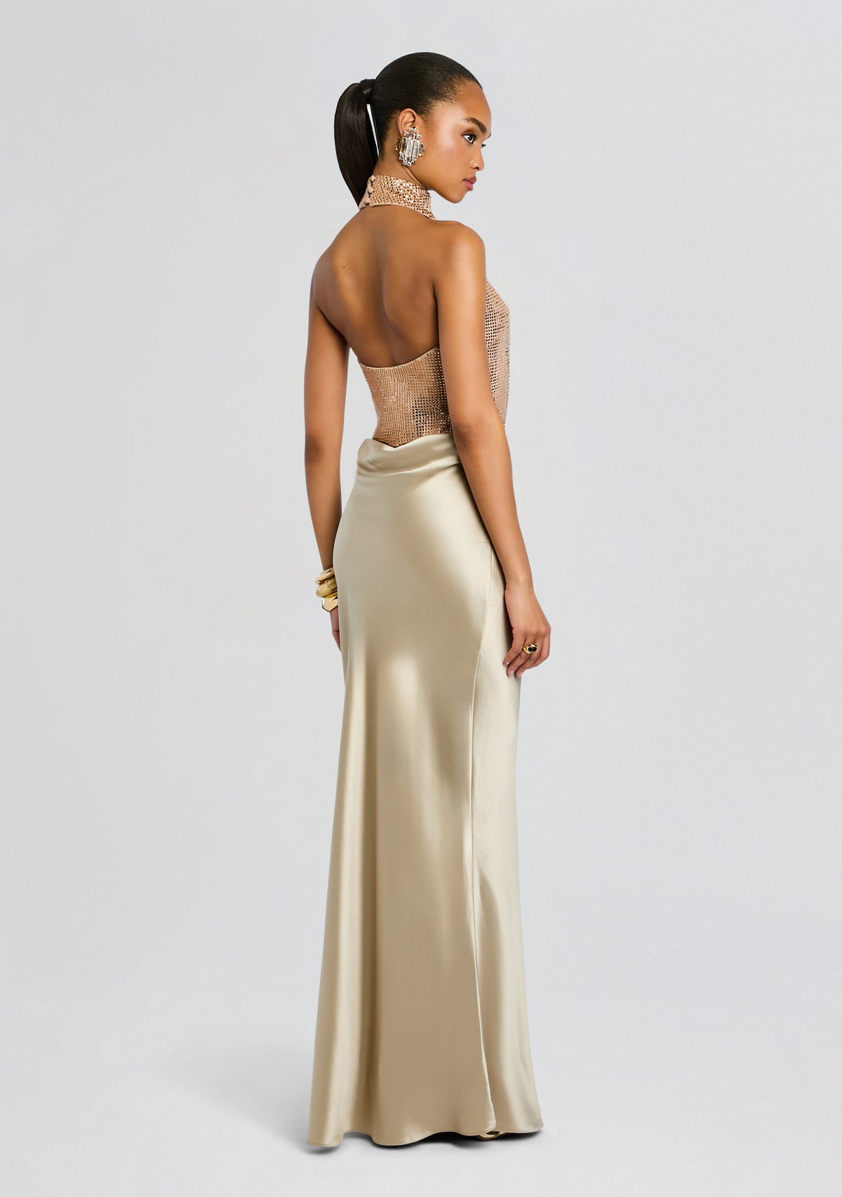 Vanya Embellished Dress by retrofête in Latte, product image 5