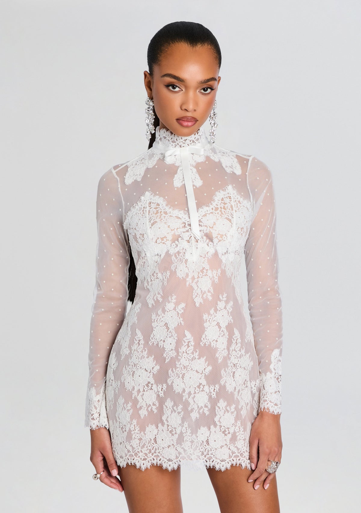 Faylin Lace Dress by retrofête in White, product image 5