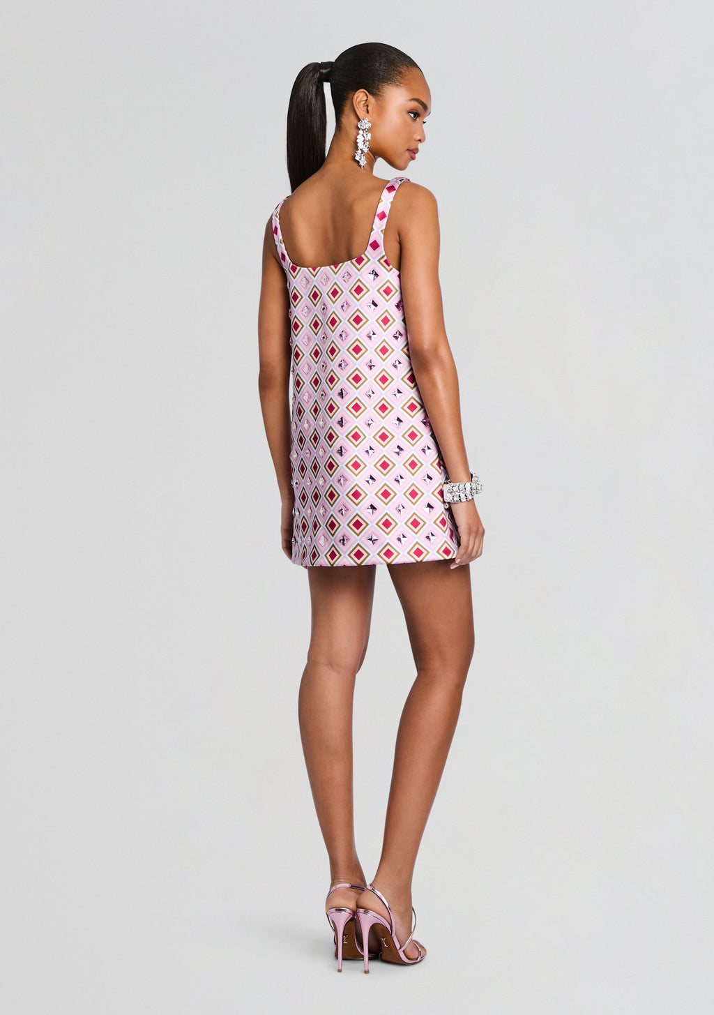 Zephyra Embellished Dress by retrofête in Lavande/Geo Tile, product image 5