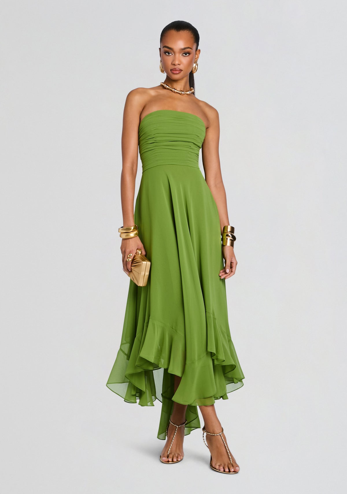Louisa Chiffon Dress by retrofête in Kiwi, product image 1