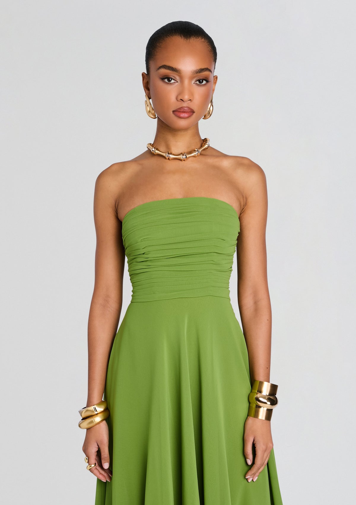 Louisa Chiffon Dress by retrofête in Kiwi, product image 5