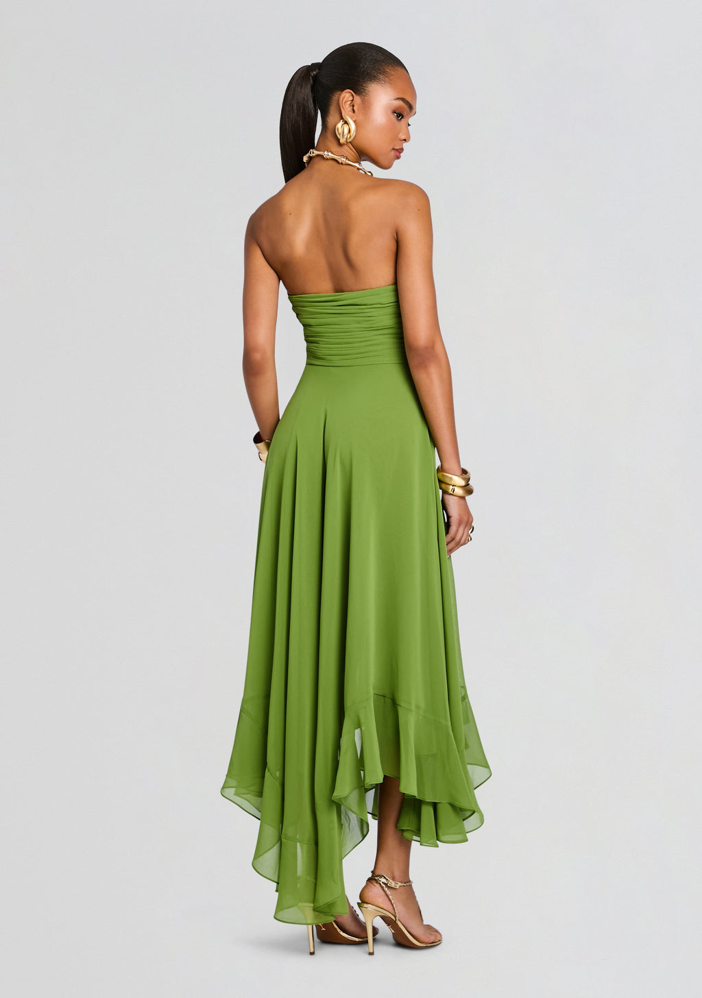 Louisa Chiffon Dress by retrofête in Kiwi, product image 4