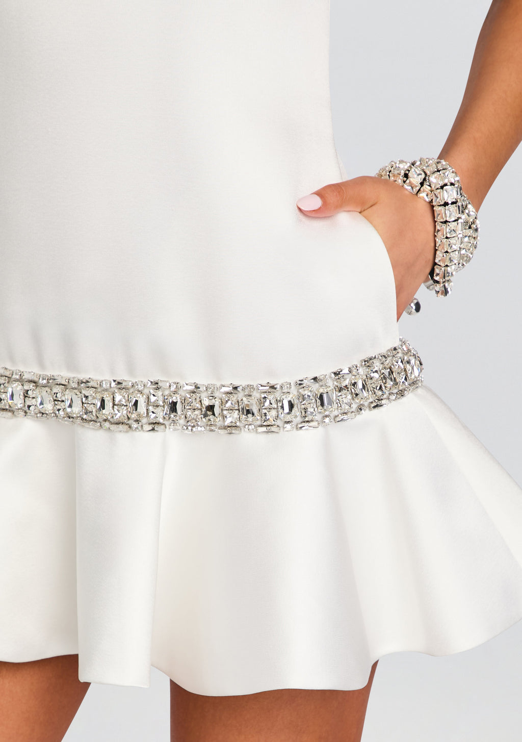 Caelie Embellished Dress by retrofête in White, product image 2