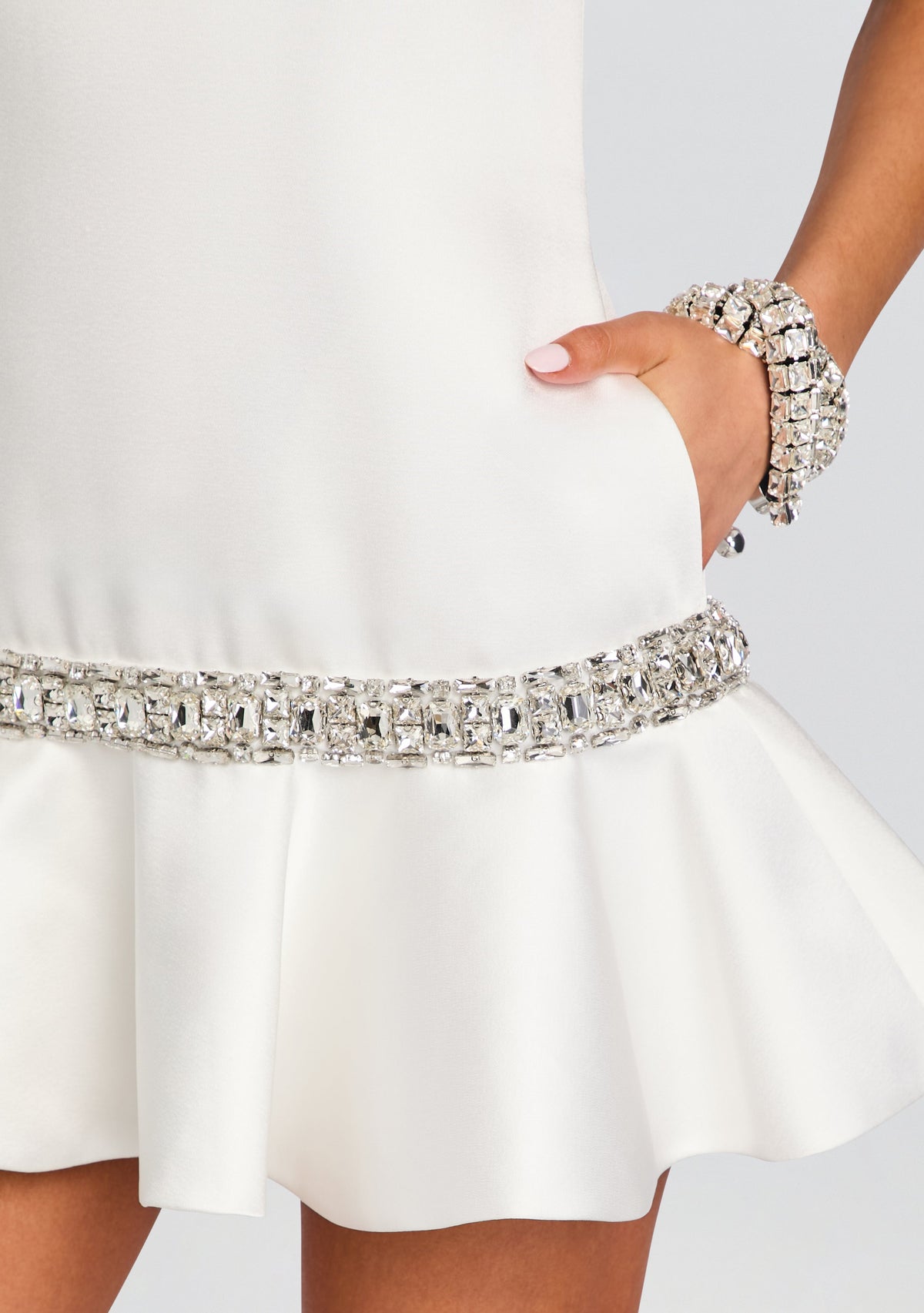 Caelie Embellished Dress by retrofête in White, product image 2