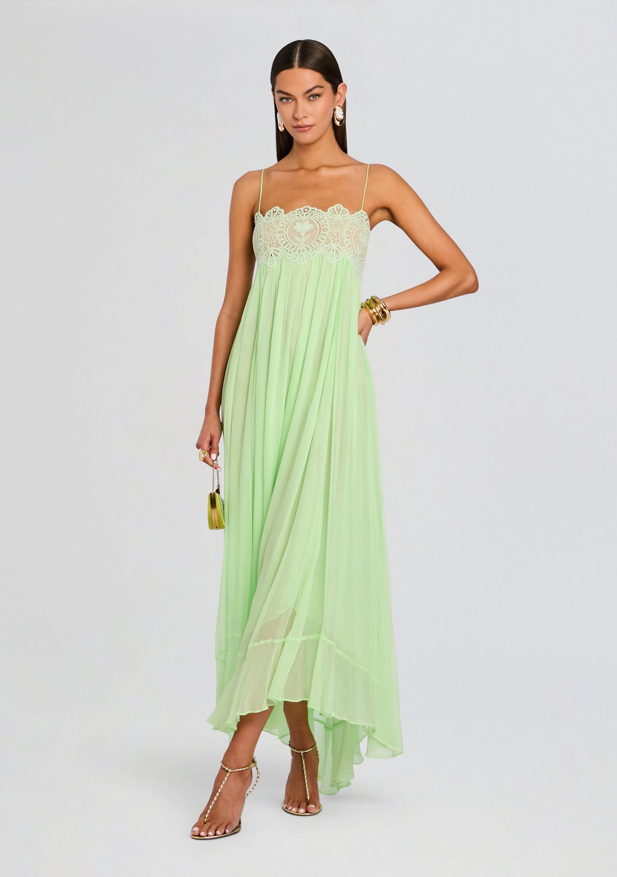Gypsy Chiffon Dress by retrofête in Pistachio, product image 1