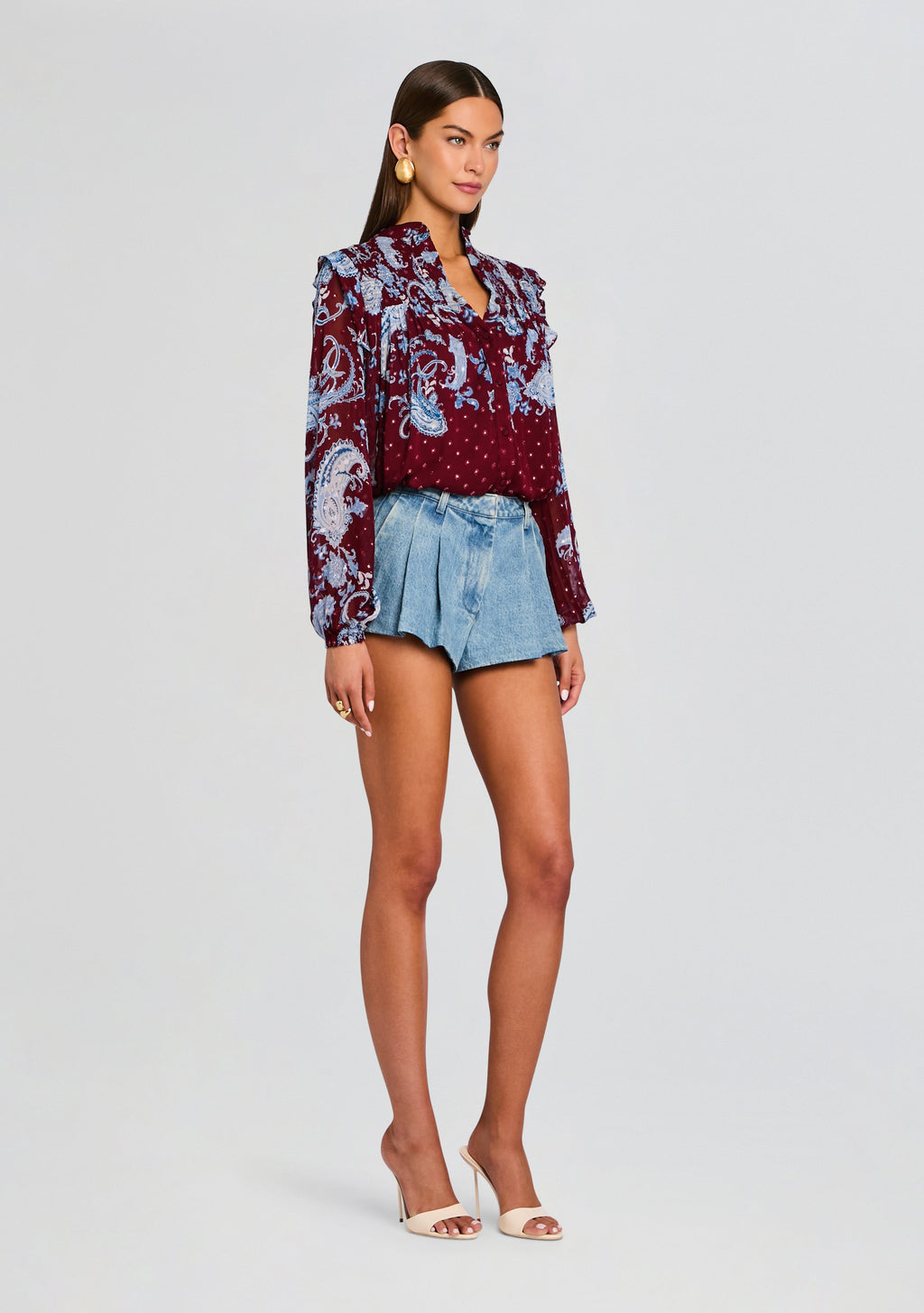 Hiba Top by Hemant & Nandita in Merlot, product image 4