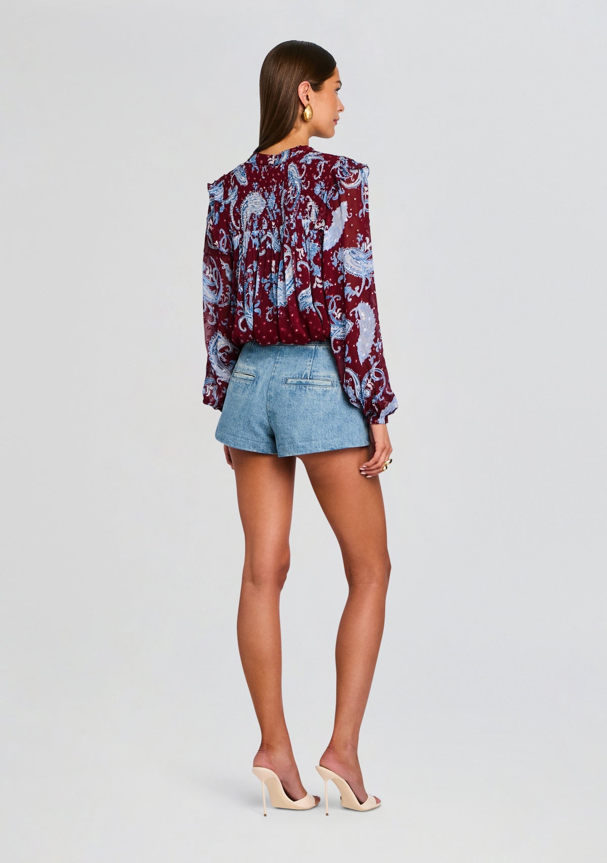 Hiba Top by Hemant & Nandita in Merlot, product image 5