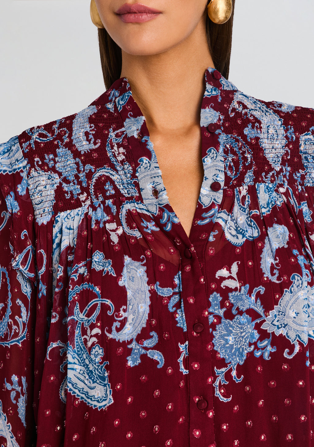 Hiba Top by Hemant & Nandita in Merlot, product image 3