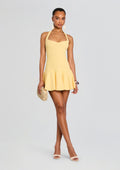 Laurenza Rib Knit Dress by retrofête in Metallic Buttercream, product image 1