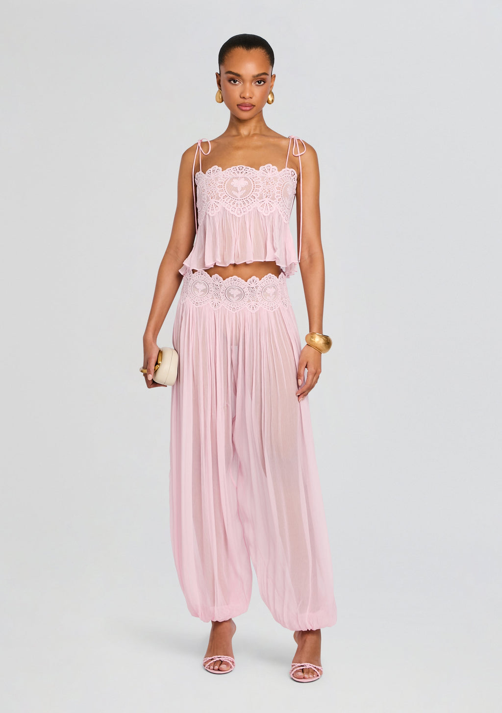 Dreamy Chiffon Pant by retrofête in Rosa, product image 6