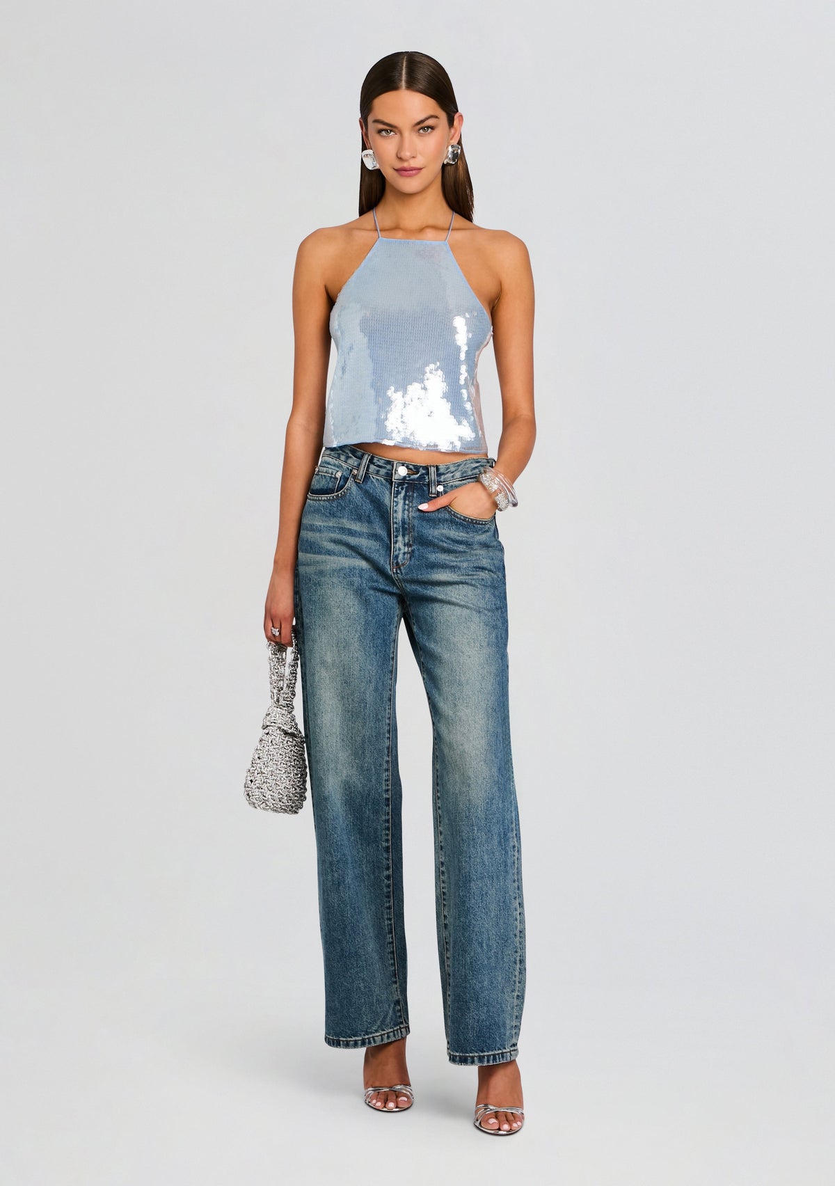 Norma Sequin Top by retrofête in Glace, product image 2