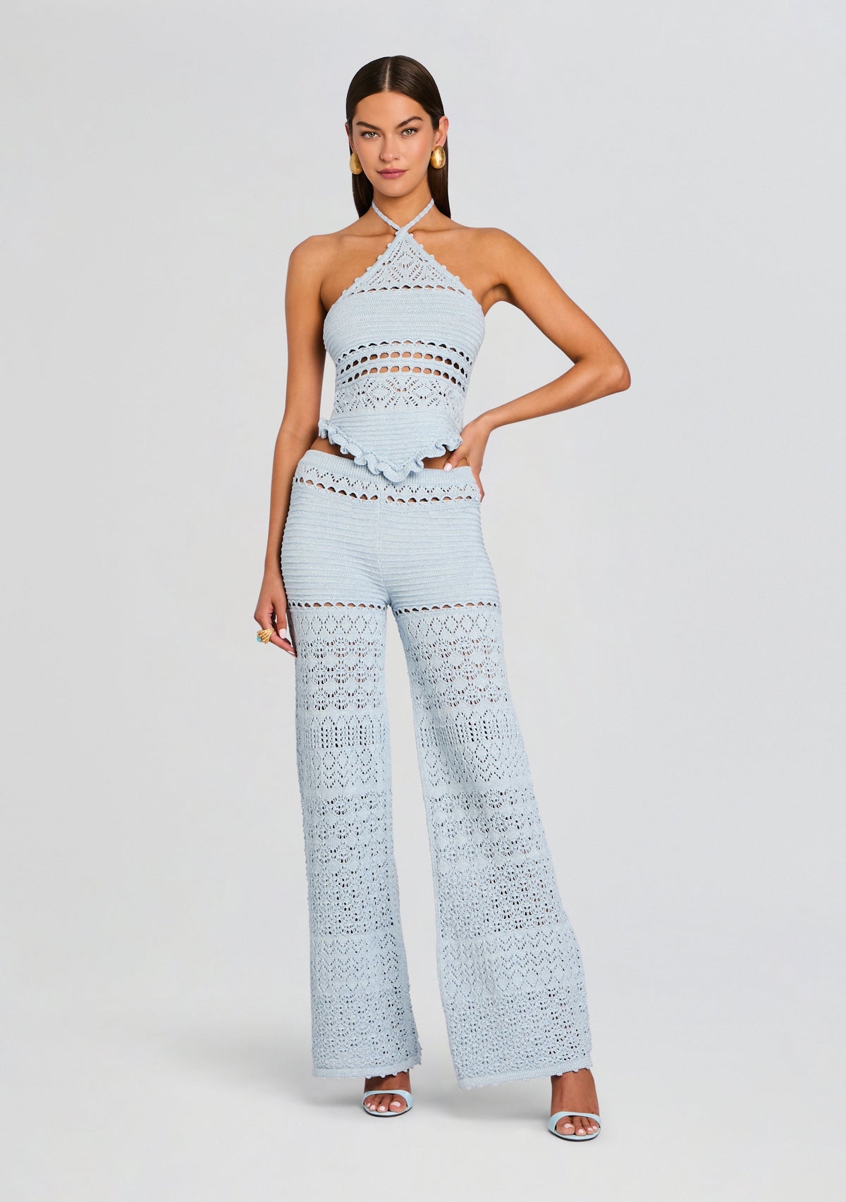 Ornelie Crochet Pant by retrofête in Metallic Glace, product image 2