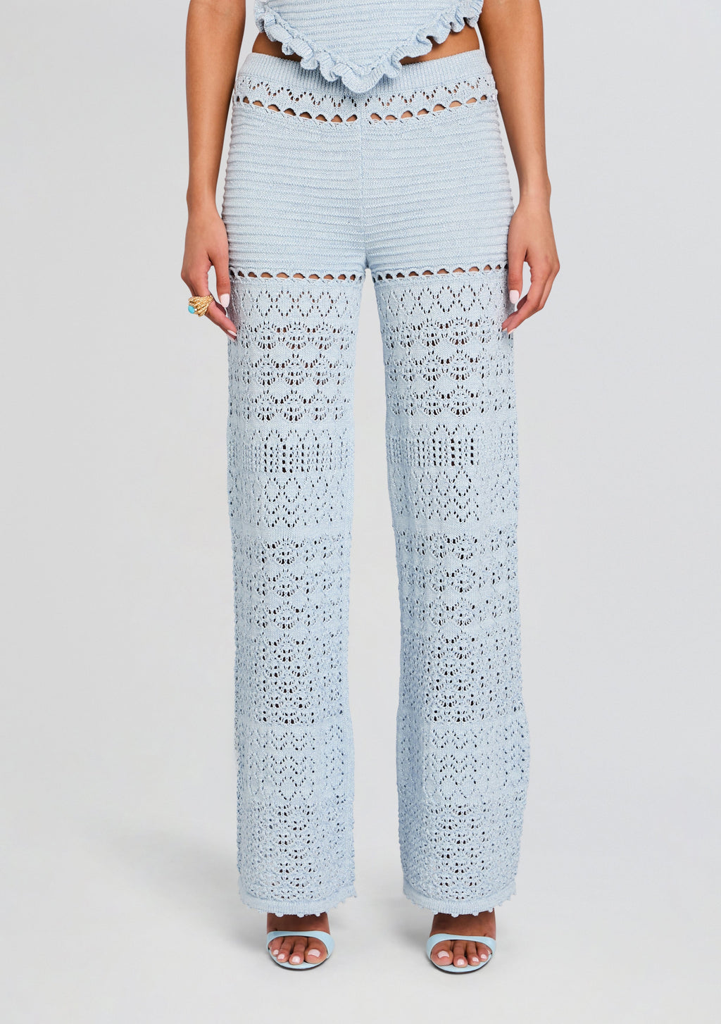 Ornelie Crochet Pant by retrofête in Metallic Glace, product image 1