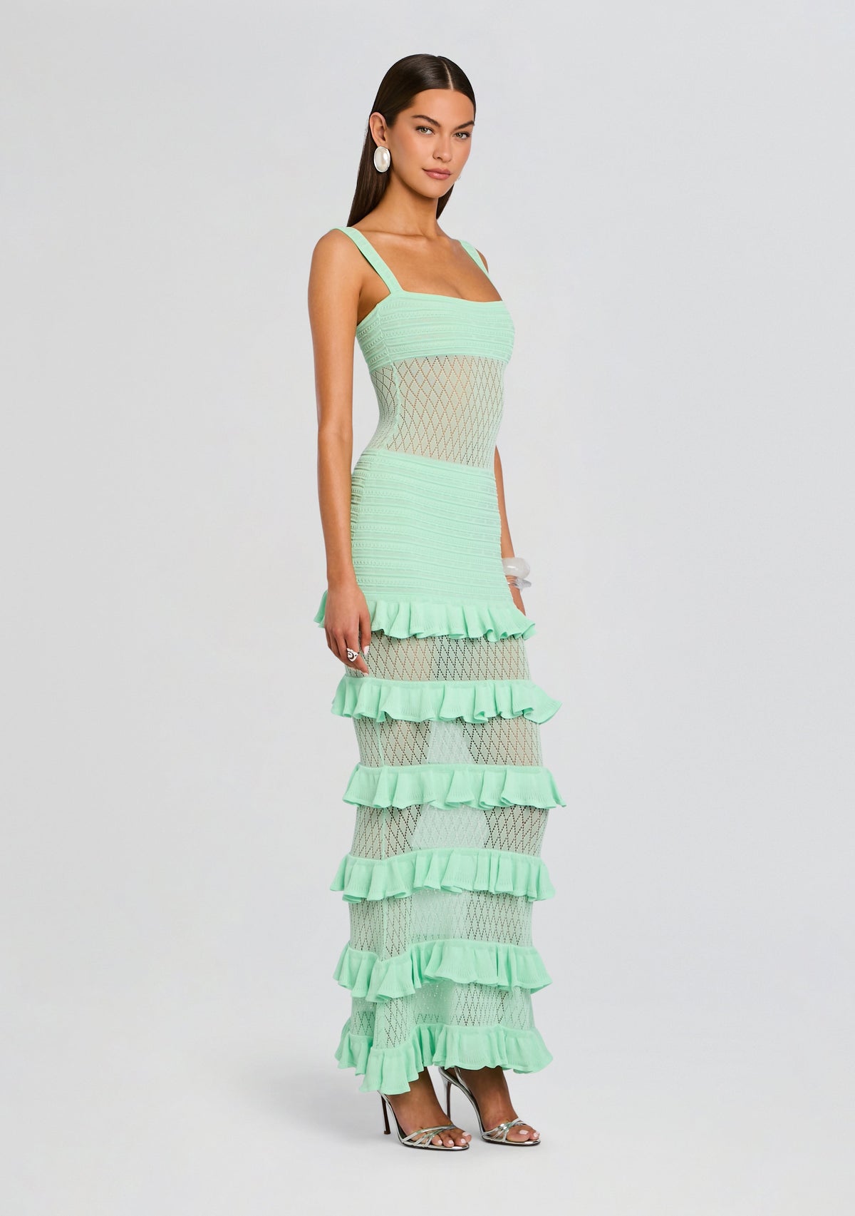 Thora Knit Dress by retrofête in Mint, product image 3
