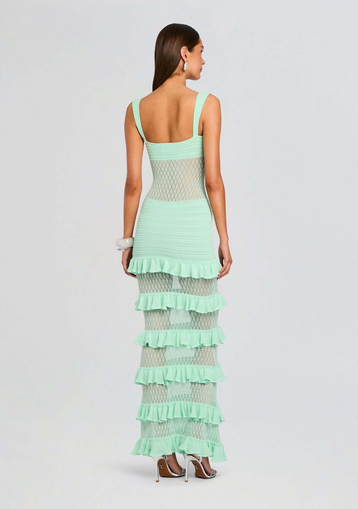 Thora Knit Dress by retrofête in Mint, product image 4