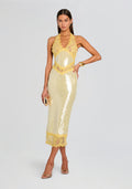 Vicky Sequin Lace Dress by retrofête in Yuzu, product image 1