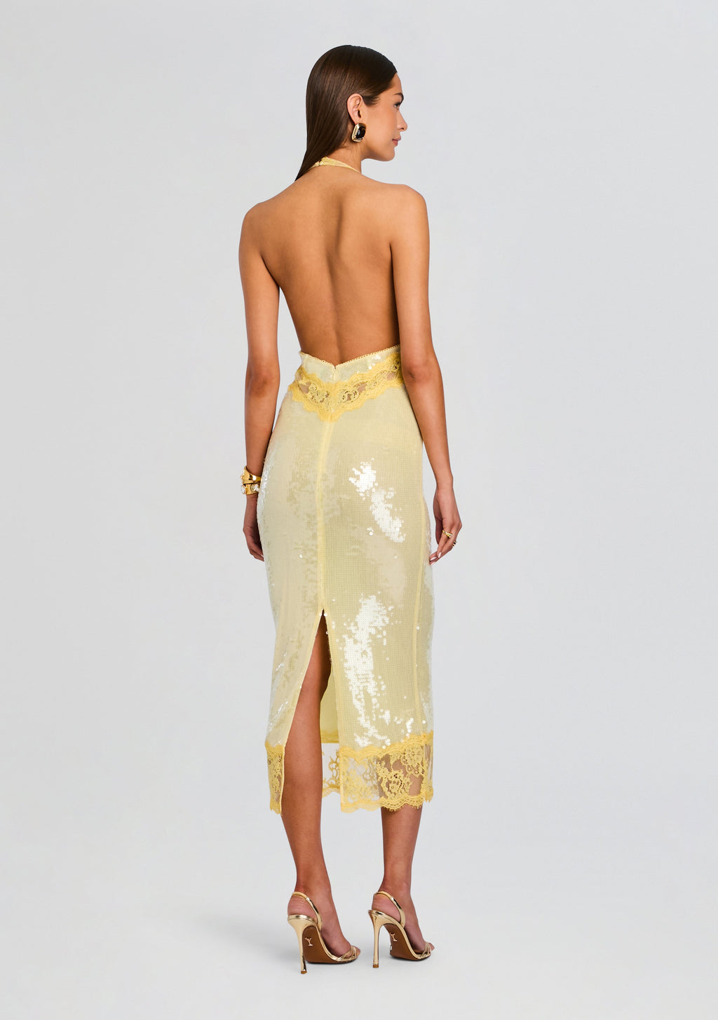 Vicky Sequin Lace Dress by retrofête in Yuzu, product image 5
