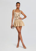 Aliane Crochet Dress by retrofête in Metallic Ivory, product image 1