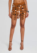Clarie Metallic Crochet Skirt by retrofête in Metallic Rust, product image 1