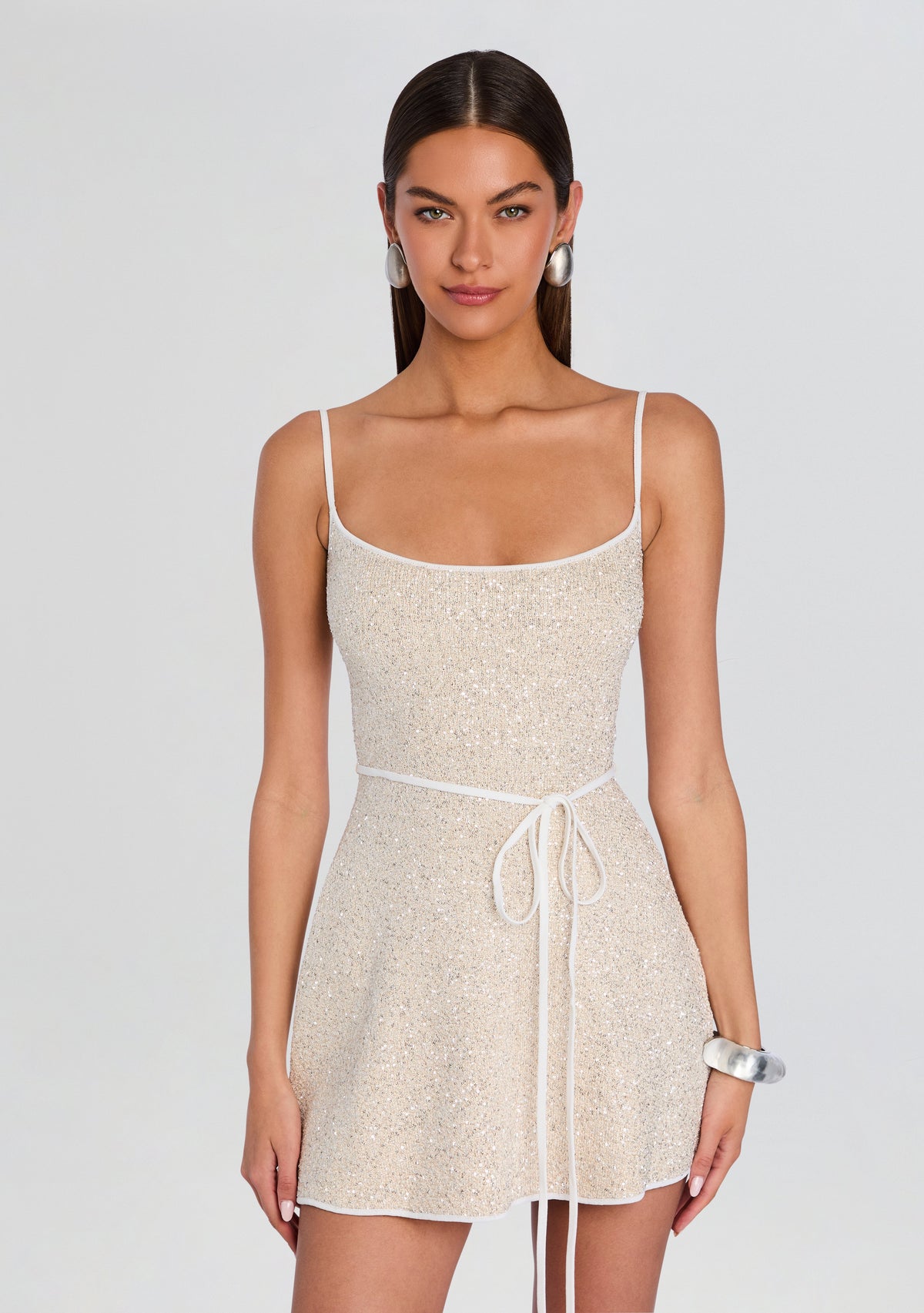 Gisele Dress by retrofête in White Champagne, product image 5