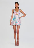 Icelyn Silk Dress by retrofête in Beija Flor Rosa, product image 1