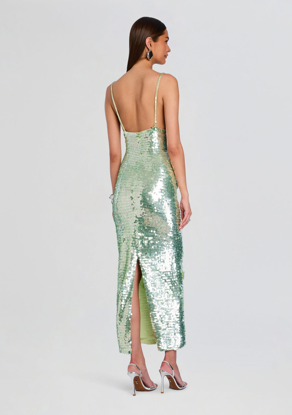 Ines Sequin Dress by retrofête in Pistachio, product image 4