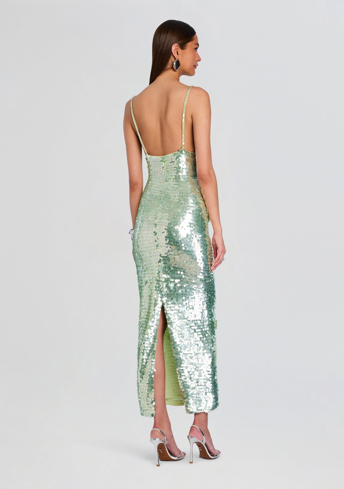 Ines Sequin Dress by retrofête in Pistachio, product image 4