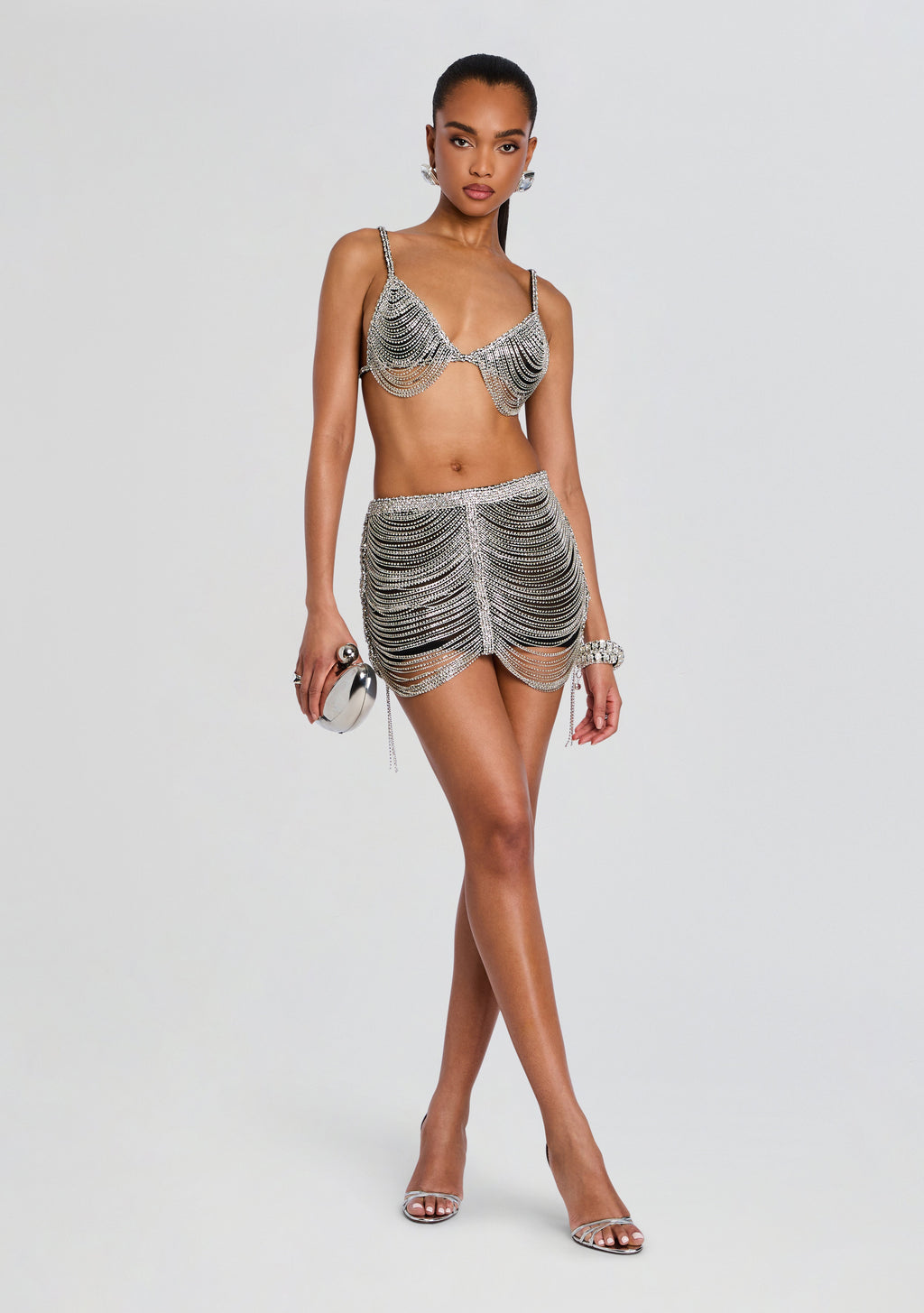 Sylvio Chain Skirt by retrofête in Black/Silver, product image 5