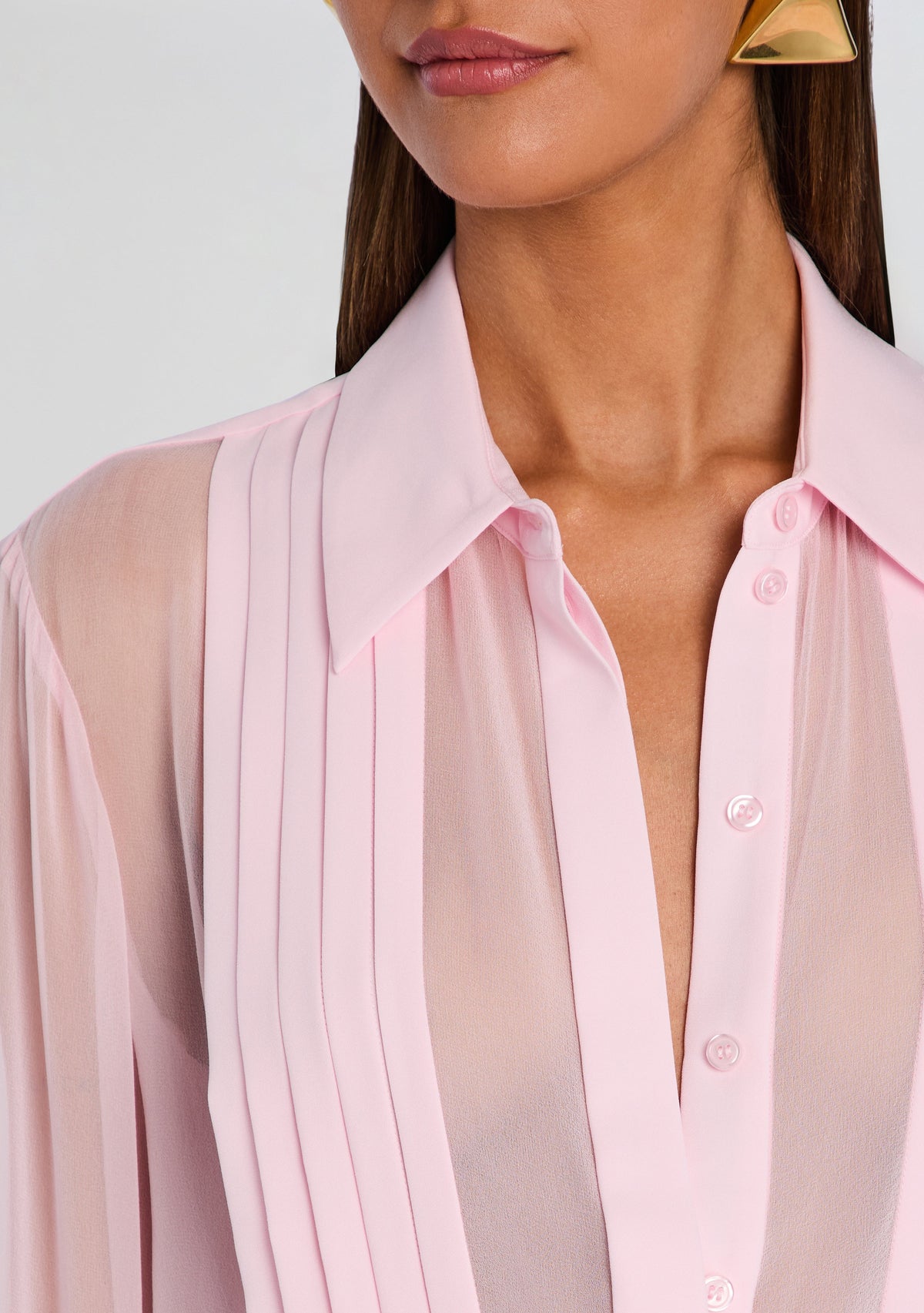 Meghan Panelled Silk Blouse by Sans Faff in Blush Pink, product image 3