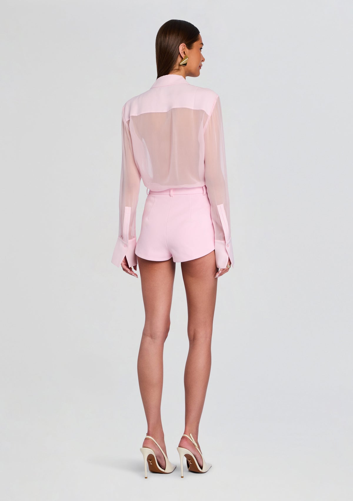 Crepe Hot Pants by Sans Faff in Blush Pink, product image 4