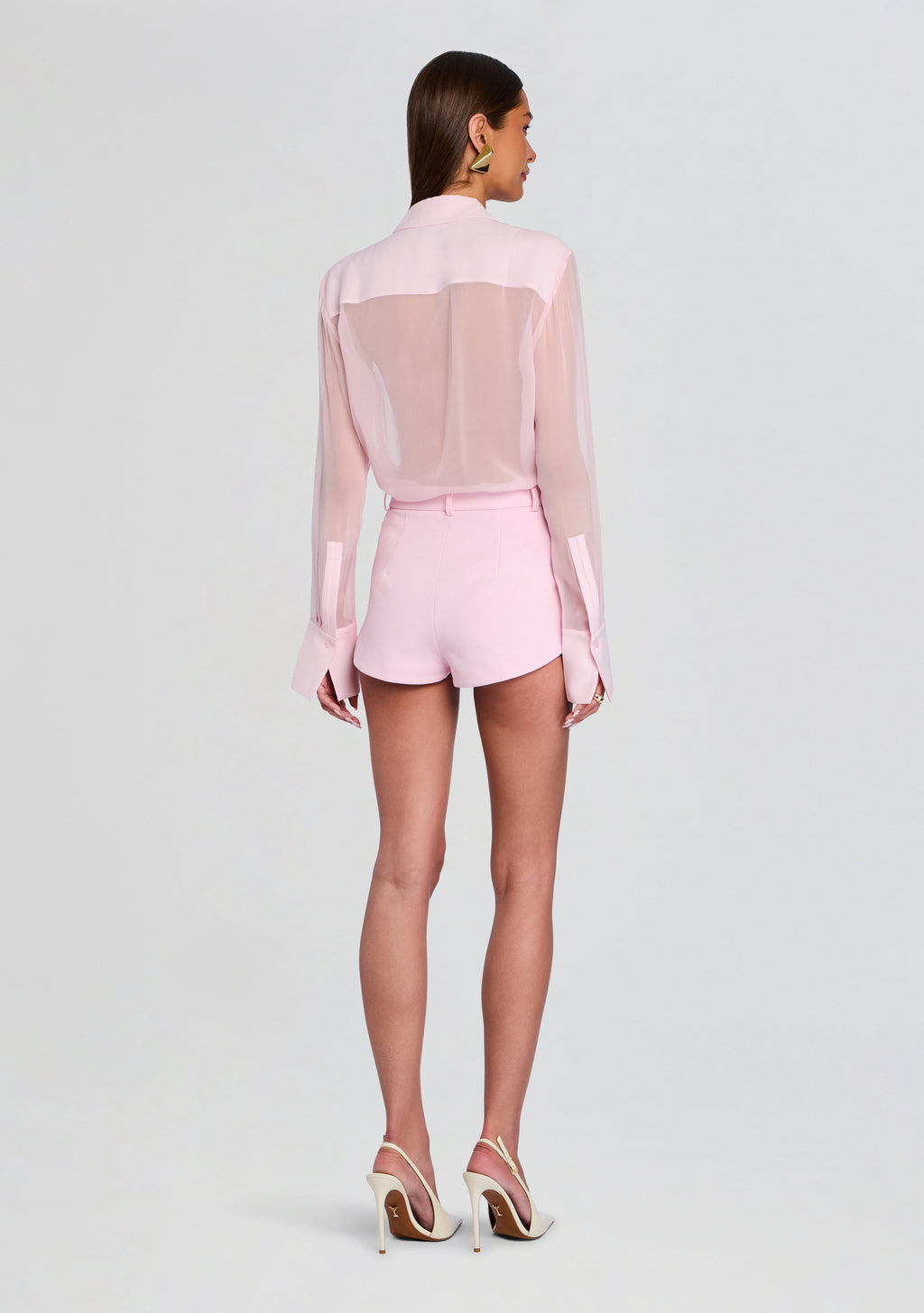 Meghan Panelled Silk Blouse by Sans Faff in Blush Pink, product image 5
