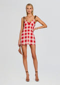 Shantie Mini Dress by SEROYA in Geranium Gingham, product image 1
