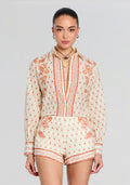 Esther Shirt by Shani Shemer in Orange Mosaic Print, product image 1