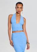 Bimini Mesh Halter Top by SEROYA in Coastal Blue, product image 1