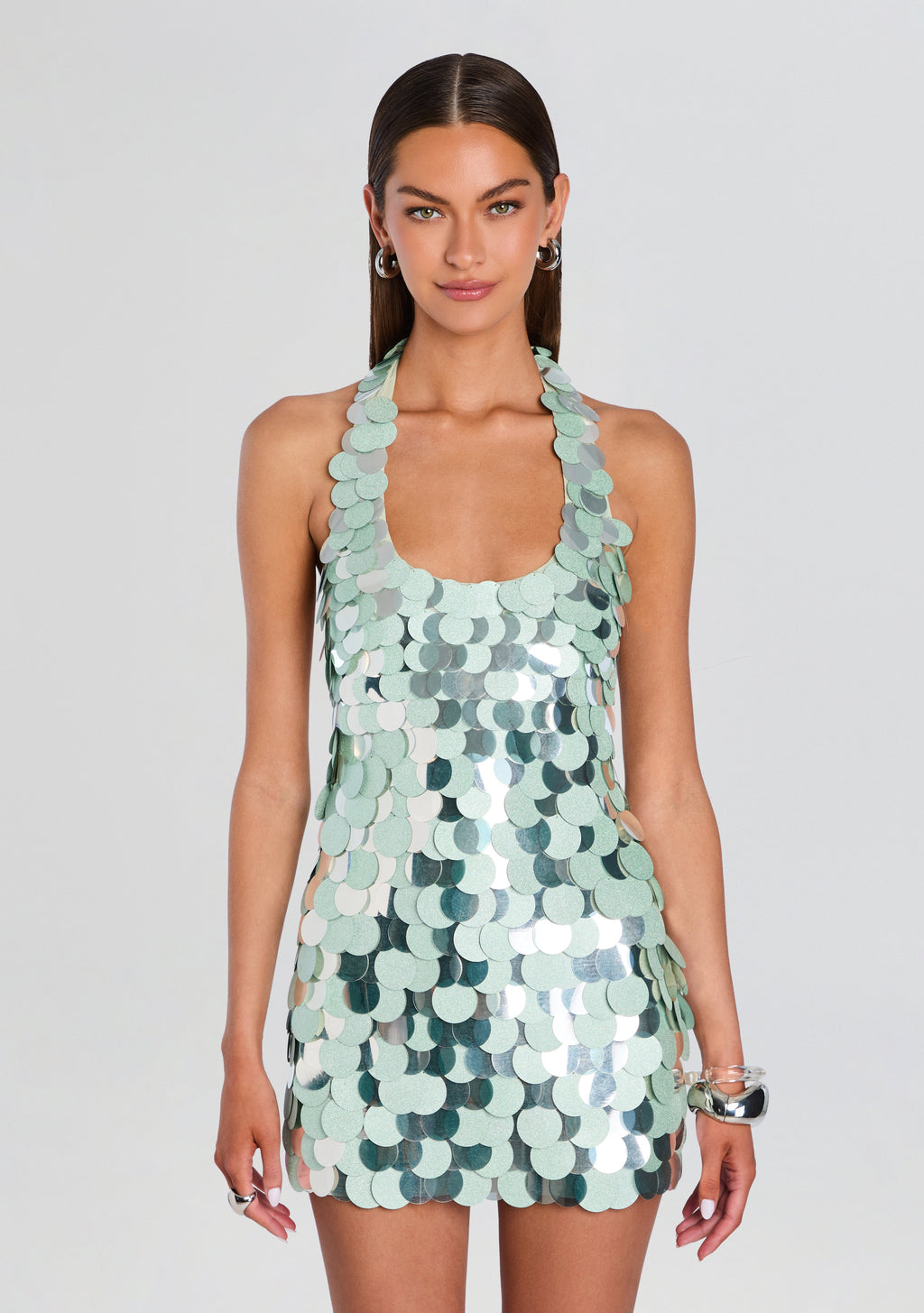 Briggs Sequin Dress by retrofête in Matcha, product image 6