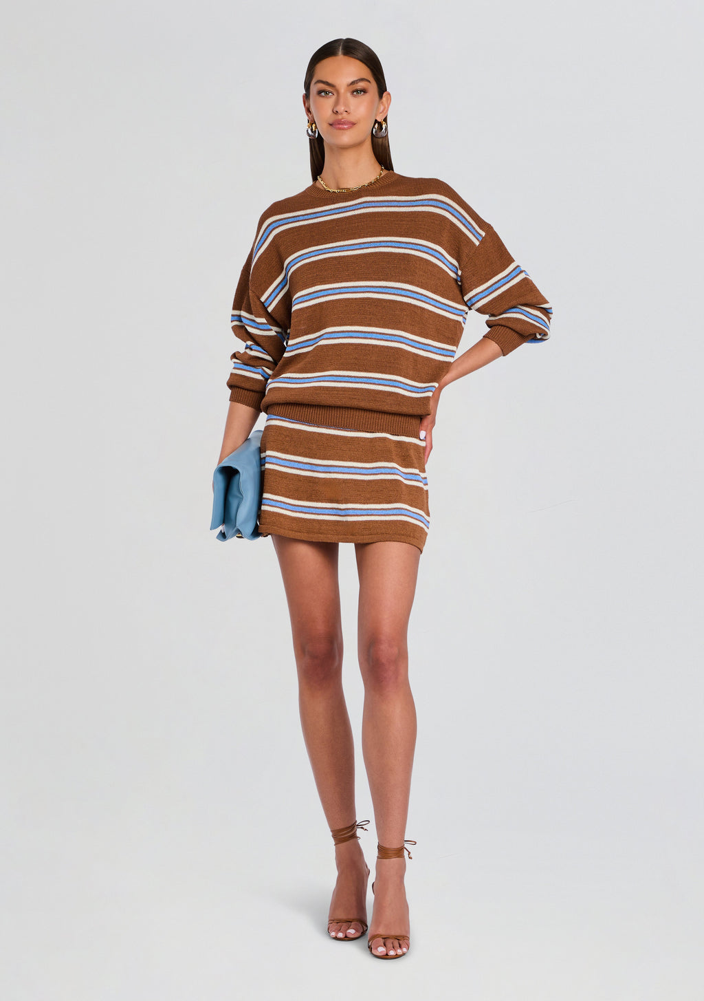 Cassian Knit Sweater by SEROYA in Cedarwood Stripe, product image 2