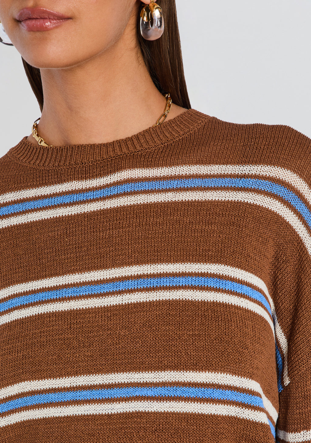 Cassian Knit Sweater by SEROYA in Cedarwood Stripe, product image 3